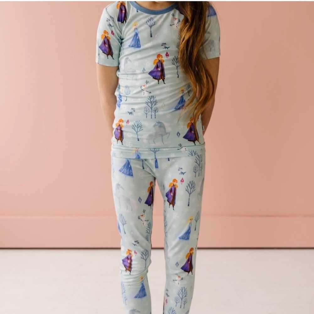 Little Sleepies bamboo  Light Blue Disney  Frozen Character Pajama Set